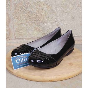 White Mountain Cliff Clara Black Burnished Smooth Ballet Flats Size 9W
